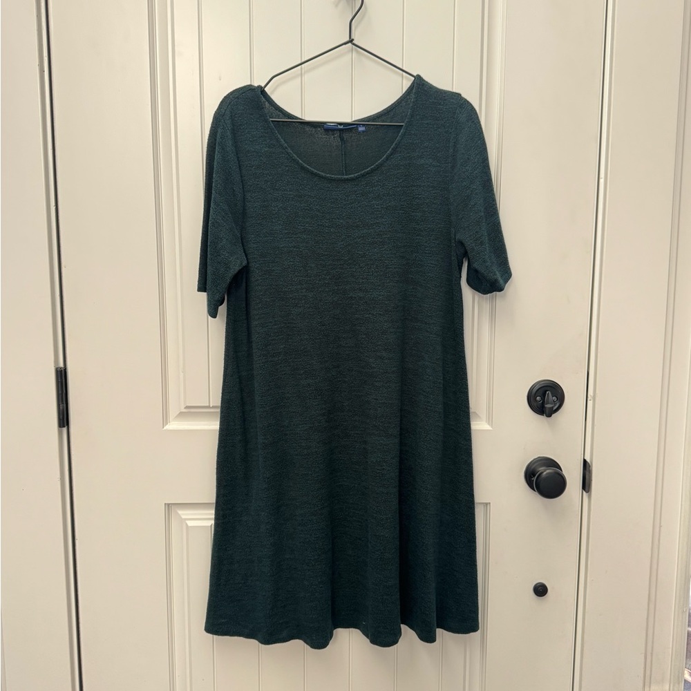 Dark Green Short Sleeve Dress (Size: L)